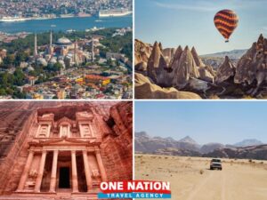 Explore iconic sites in Turkey and Jordan on this 11-day tour, including Istanbul's Hagia Sophia and Petra's ancient rock-cut architecture.