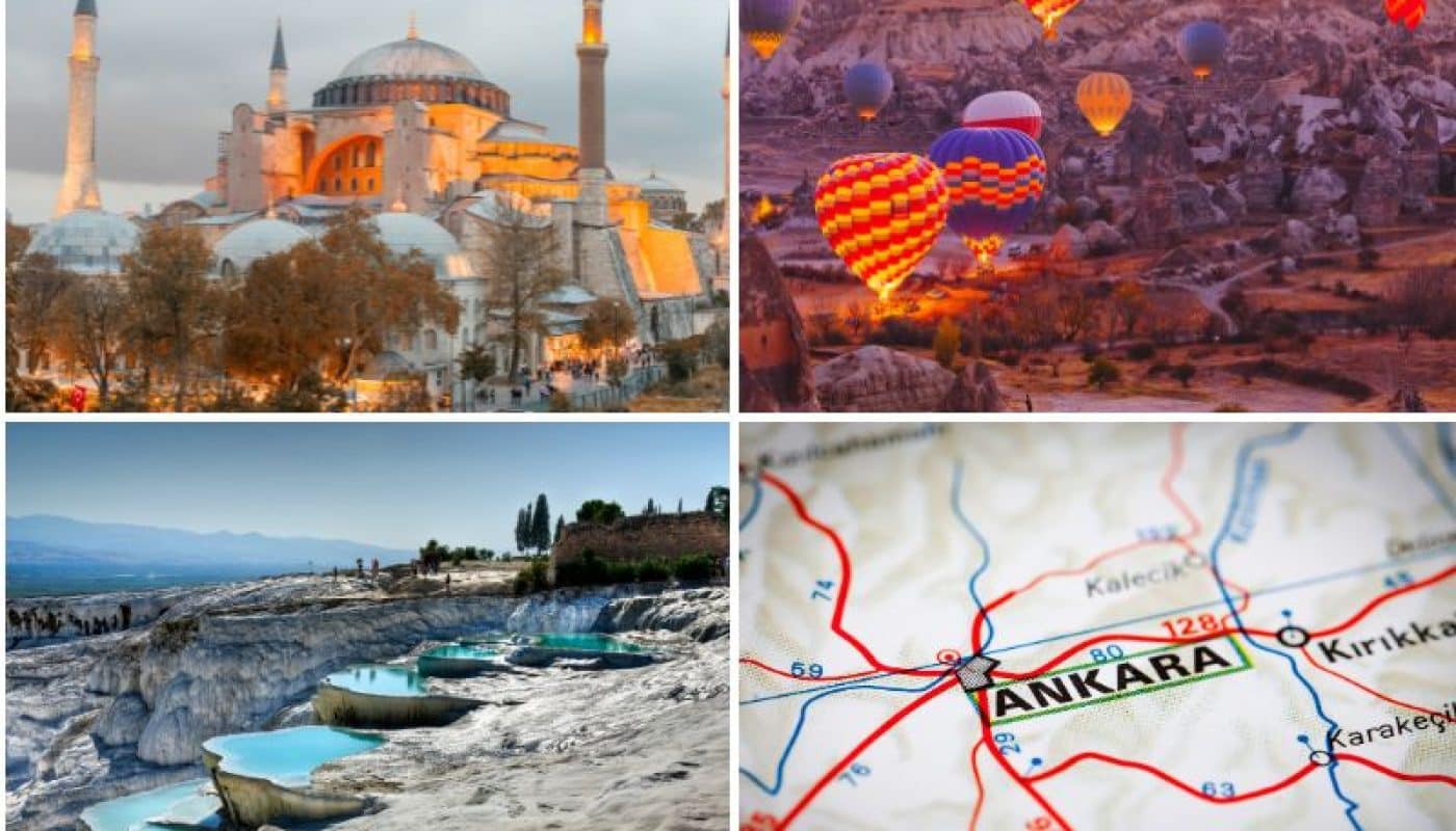 Explore Turkey's wonders on a 12-day tour featuring Istanbul, Cappadocia's landscapes, Antalya's beaches, Pamukkale's springs, Ephesus, and Ankara.